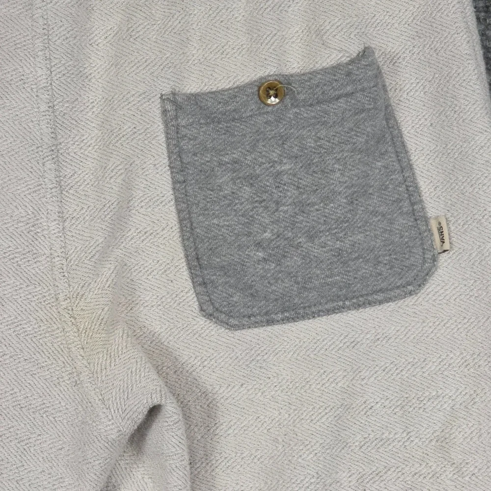 Vans Mens L Shorts Beige Grey Herringbone Knit Cotton Patch Pockets